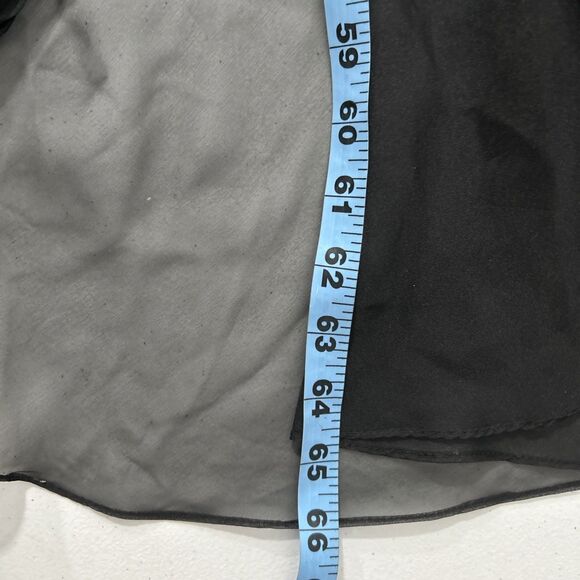 Precious Formals Dress‎ Womens 6 Black One Shoulder Rhinestones Flowy Hoco - Picture 8 of 8